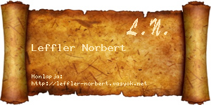 Leffler Norbert névjegykártya